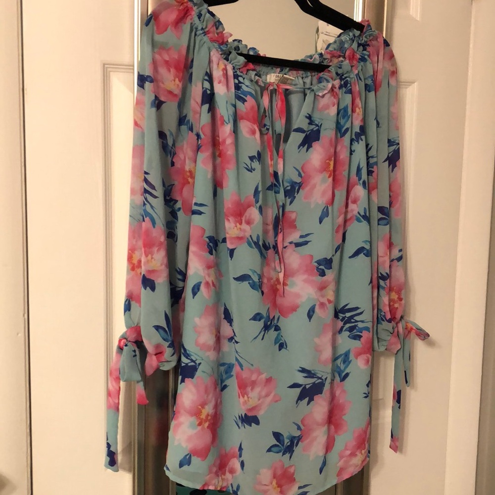 Forever 21 turquoise floral dress